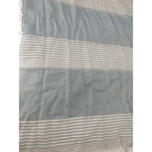 Women's Caterina de' Medici Scarf One Size Blue White Striped (76" long) - Picture 7 of 7